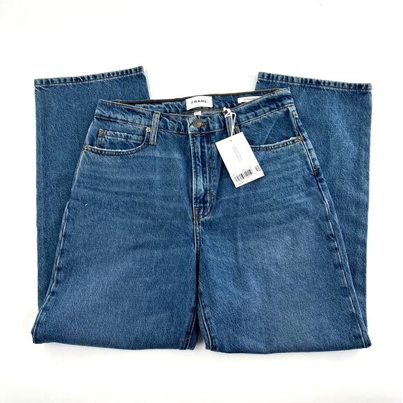 Frame Women's Le Jane Caramia Rigid Denim High Rise Crop Straight Jeans Size 27 - Picture 5 of 9